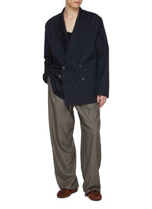 Figure View - Click To Enlarge - DRIES VAN NOTEN - Caplans Double Breasted Cotton Wool Blazer