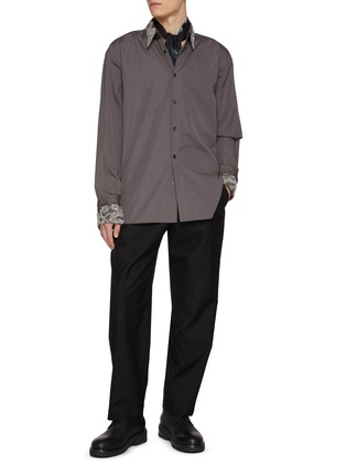 Figure View - Click To Enlarge - DRIES VAN NOTEN - Croomd Embroidered Cotton Shirt