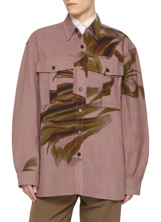 Main View - Click To Enlarge - DRIES VAN NOTEN - Calendos Flower Print Cotton Shirt Jacket