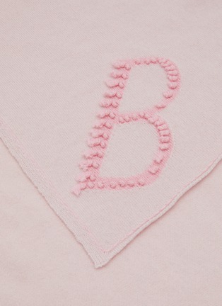 Detail View - Click To Enlarge - BARRIE - Logo Embroidered Cashmere Foulard
