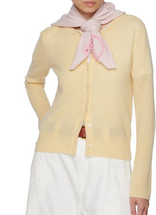 Figure View - Click To Enlarge - BARRIE - Logo Embroidered Cashmere Foulard