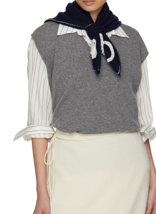 Figure View - Click To Enlarge - BARRIE - Intarsia Cotton Foulard