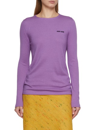 Main View - Click To Enlarge - MIU MIU - Logo Knit T-Shirt