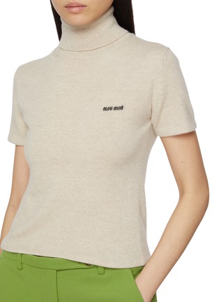  - MIU MIU - Turtleneck Logo Cashmere Top