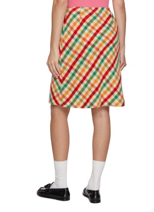 Back View - Click To Enlarge - MIU MIU - Checkered A-Line Skirt