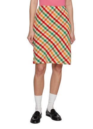 Main View - Click To Enlarge - MIU MIU - Checkered A-Line Skirt