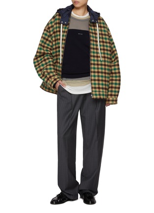 Figure View - Click To Enlarge - MIU MIU - Logo Intarsia Cotton Knit Tube Top
