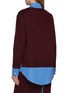 Back View - Click To Enlarge - MIU MIU - Bonded Poplin Shirt Layered Knit Cardigan