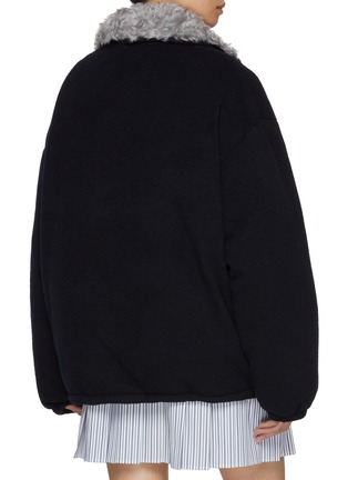 Back View - Click To Enlarge - MIU MIU - Zip Up Long Fleece Jacket
