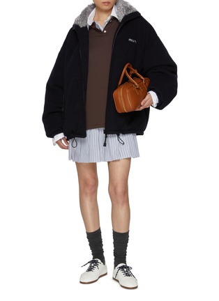 Figure View - Click To Enlarge - MIU MIU - Zip Up Long Fleece Jacket