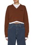 Main View - Click To Enlarge - MIU MIU - Trompe L'oeil Layered Cashmere Cotton T-shirt Sweater