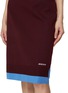  - MIU MIU - Bonded Poplin Layered Wool Knit Pencil Skirt