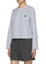 Detail View - Click To Enlarge - MIU MIU - Detachable Skirt Stripe Cotton Poplin Mini Dress