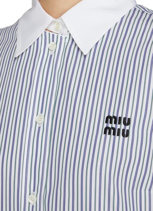  - MIU MIU - Detachable Skirt Stripe Cotton Poplin Mini Dress