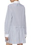 Back View - Click To Enlarge - MIU MIU - Detachable Skirt Stripe Cotton Poplin Mini Dress