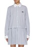 Main View - Click To Enlarge - MIU MIU - Detachable Skirt Stripe Cotton Poplin Mini Dress
