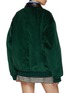 Back View - Click To Enlarge - MIU MIU - Leather Collar Cotton Corduroy Workwear Jacket