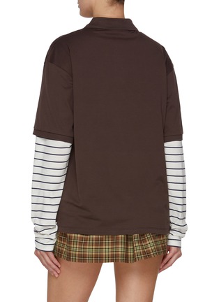 Back View - Click To Enlarge - MIU MIU - Double Layered T-Shirt Polo Shirt