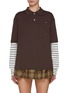 Main View - Click To Enlarge - MIU MIU - Double Layered T-Shirt Polo Shirt