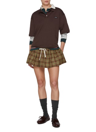 Figure View - Click To Enlarge - MIU MIU - Double Layered T-Shirt Polo Shirt