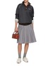 Figure View - Click To Enlarge - MIU MIU - Zip Up Logo Wool Track Jacket