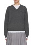 Main View - Click To Enlarge - MIU MIU - Trompe L'oeil Layered Cashmere T-Shirt Sweater