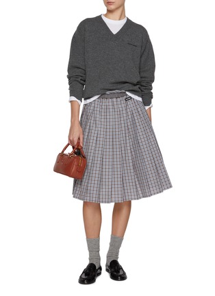 Figure View - Click To Enlarge - MIU MIU - Trompe L'oeil Layered Cashmere T-Shirt Sweater
