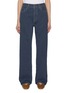 Main View - Click To Enlarge - MIU MIU - High Rise Flocked Dark Wash Jeans