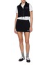 Figure View - Click To Enlarge - MIU MIU - Drawstring Zippered Pocket Fleece Mini Skirt