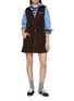 Figure View - Click To Enlarge - MIU MIU - Zip Up Fleece Mini Dress