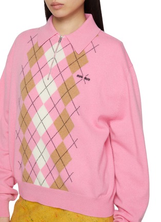  - MIU MIU - Argyle Polo Collar Cashmere Sweater