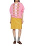 Figure View - Click To Enlarge - MIU MIU - Argyle Polo Collar Cashmere Sweater