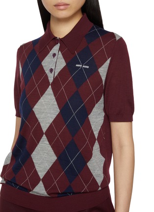 - MIU MIU - Argyle Wool Polo Shirt