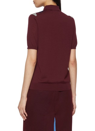Back View - Click To Enlarge - MIU MIU - Argyle Wool Polo Shirt