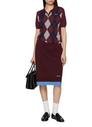 Figure View - Click To Enlarge - MIU MIU - Argyle Wool Polo Shirt