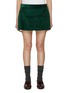 Main View - Click To Enlarge - MIU MIU - Box Pleat Front Corduroy Mini Skirt
