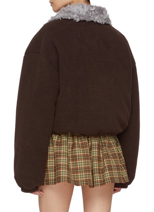 Back View - Click To Enlarge - MIU MIU - Zip Up Short Fleece Jacket