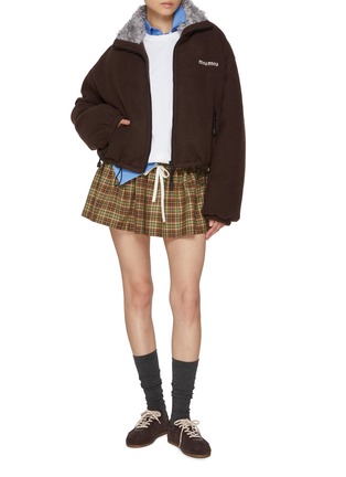 Figure View - Click To Enlarge - MIU MIU - Zip Up Short Fleece Jacket