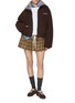 Figure View - Click To Enlarge - MIU MIU - Zip Up Short Fleece Jacket