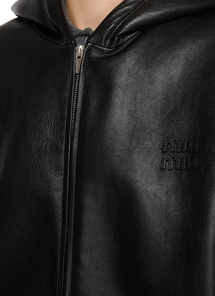  - MIU MIU - Padded Fleece Lined Leather Hoodie