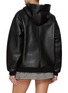 Back View - Click To Enlarge - MIU MIU - Padded Fleece Lined Leather Hoodie