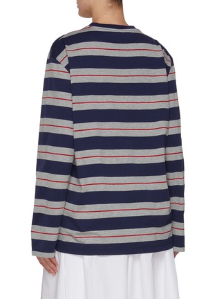 Back View - Click To Enlarge - MIU MIU - Striped Long Sleeve T-Shirt