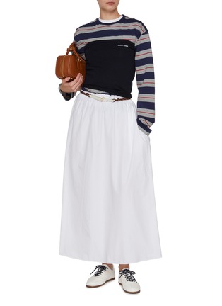 Figure View - Click To Enlarge - MIU MIU - Striped Long Sleeve T-Shirt