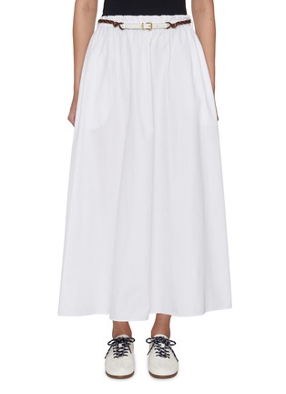 Main View - Click To Enlarge - MIU MIU - Belted Flared Midi Skirt