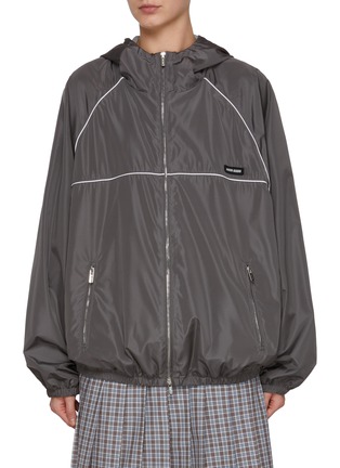Main View - Click To Enlarge - MIU MIU - Contrast Piping Blouson Jacket