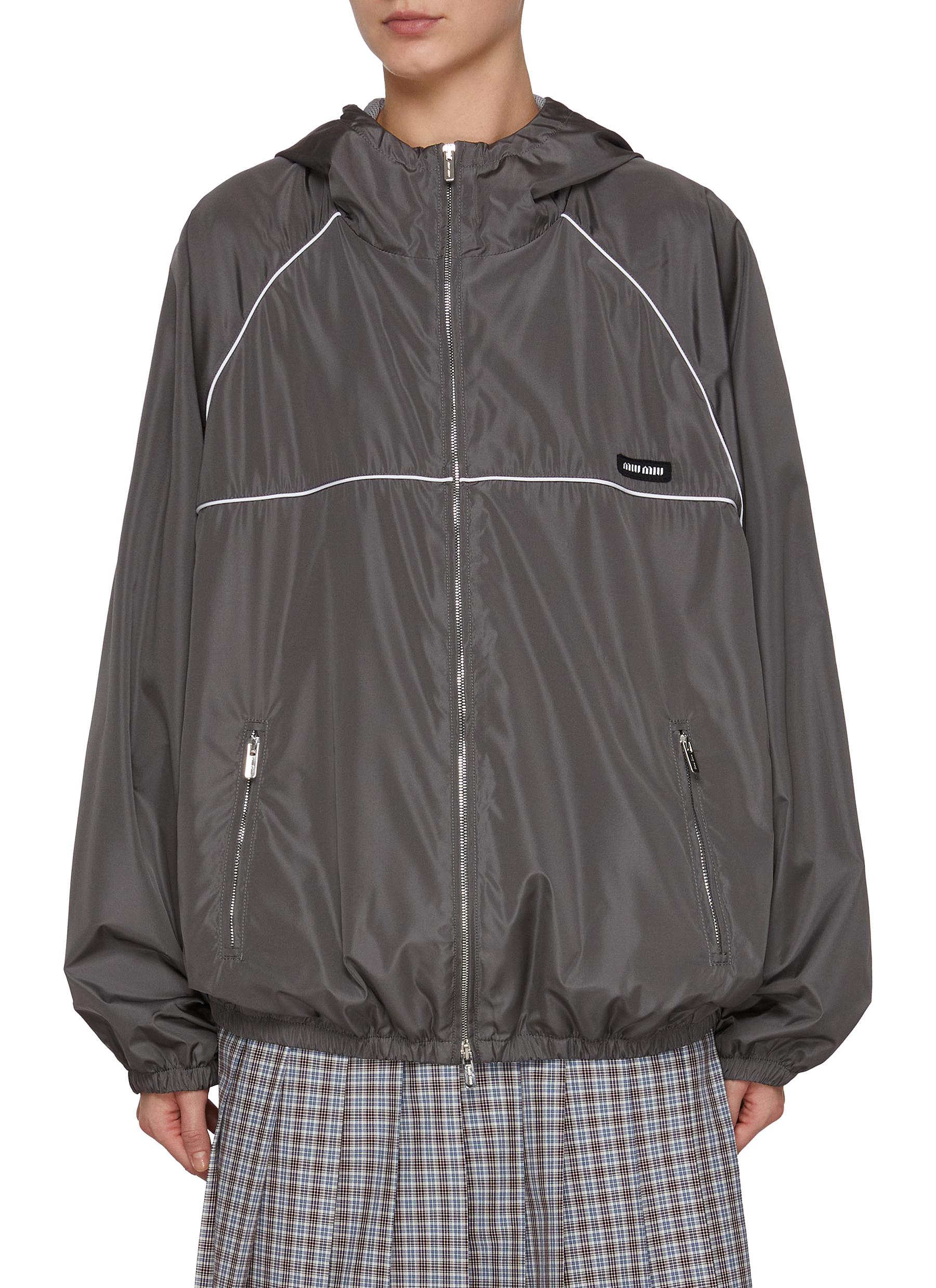 ジャケット・アウター CONTRAST BLOUSON XL MIU MIU | Contrast Piping Blouson Jacket | Women | Lane Crawford