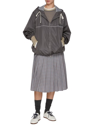 Figure View - Click To Enlarge - MIU MIU - Contrast Piping Blouson Jacket
