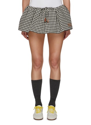 Main View - Click To Enlarge - MIU MIU - Gingham Flouncy Mini Skort