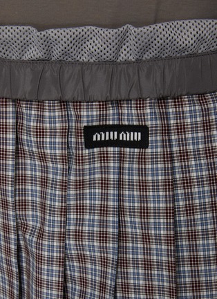  - MIU MIU - Boxer Waist Checkered Pleated Midi Skirt