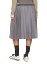 Back View - Click To Enlarge - MIU MIU - Boxer Waist Checkered Pleated Midi Skirt